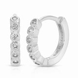 Classic CZ Bezel Huggie - gold