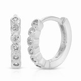 Kate Classic CZ Bezel Huggie - gold