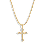 Bezel CZ Gold Cross Necklace