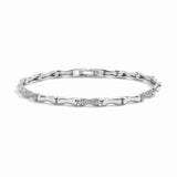 Bamboo Pave Silver Bracelet
