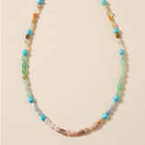 Sleeping Beauty and Rainbow Opal Nugget Necklace/ wrap bracelet