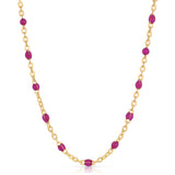 Gold-Filled Enamel Beaded Necklace