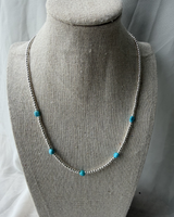 Americana Beaded Necklace - Silver and Sleeping Beauty Turquoise