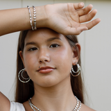 Bamboo Pave Silver Bracelet