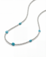 Americana Beaded Necklace - Silver and Sleeping Beauty Turquoise