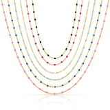 Gold Filled White Enamel Beaded Bracelet