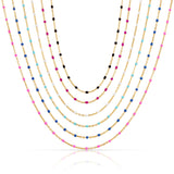 Gold Filled Navy Enamel Beaded Bracelet