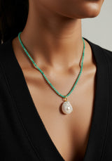 Treasured Emerald Pearl Necklace