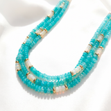 Opal Dirft Necklace - Caribbean Blue and white opal