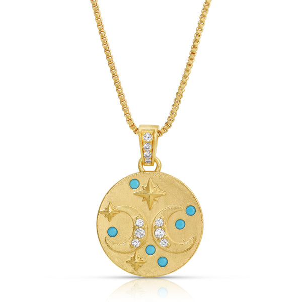 Celestial Pendant Necklace - Turquoise