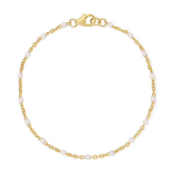 Gold-filled Enamel Bracelet - White