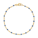 Gold Filled Navy Enamel Beaded Bracelet