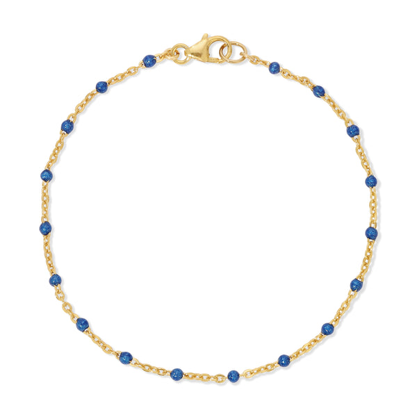 Gold-filled Enamel Bracelet - Navy Blue