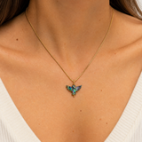 Carved Stone Thunderbird Necklace - Abalone