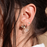 Mini Pave Heart Huggie