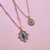 Mini Aqua Lady Lourdes Necklace