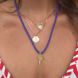 Key of Hope Paracord Necklace - Royal Blue/ Cherry