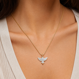 Carved Stone Thunderbird Necklace - Pearl