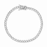 Naples Silver 3 Prong Tennis Bracelet