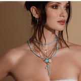 Turquoise Bezel Gemstone Lariat