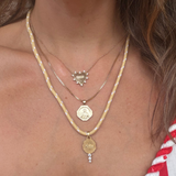 Key of Hope Paracord Necklace - GOLD/CREAM