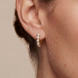Francesca Stone Huggie - Pearl