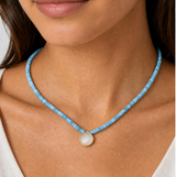 Something Blue MoonstoneBezel stone Necklace