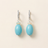 Turquoise and Opal Drop Earring - Silver