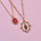 Mini Pink Lady Lourdes Necklace