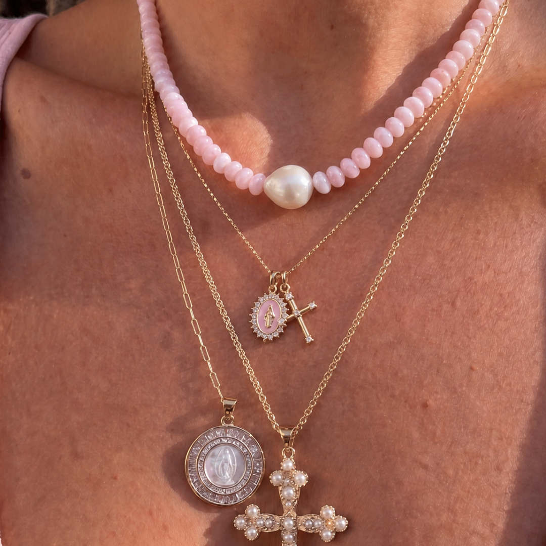 Pink Shell Baroque Pearl Necklace