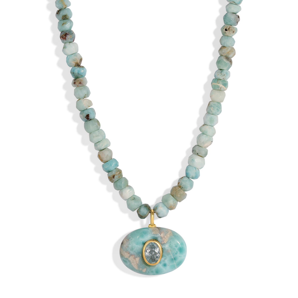 Larimar and Aquamarine Beaded Necklace