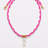 Fisher Corded Necklace - Pink Gingham