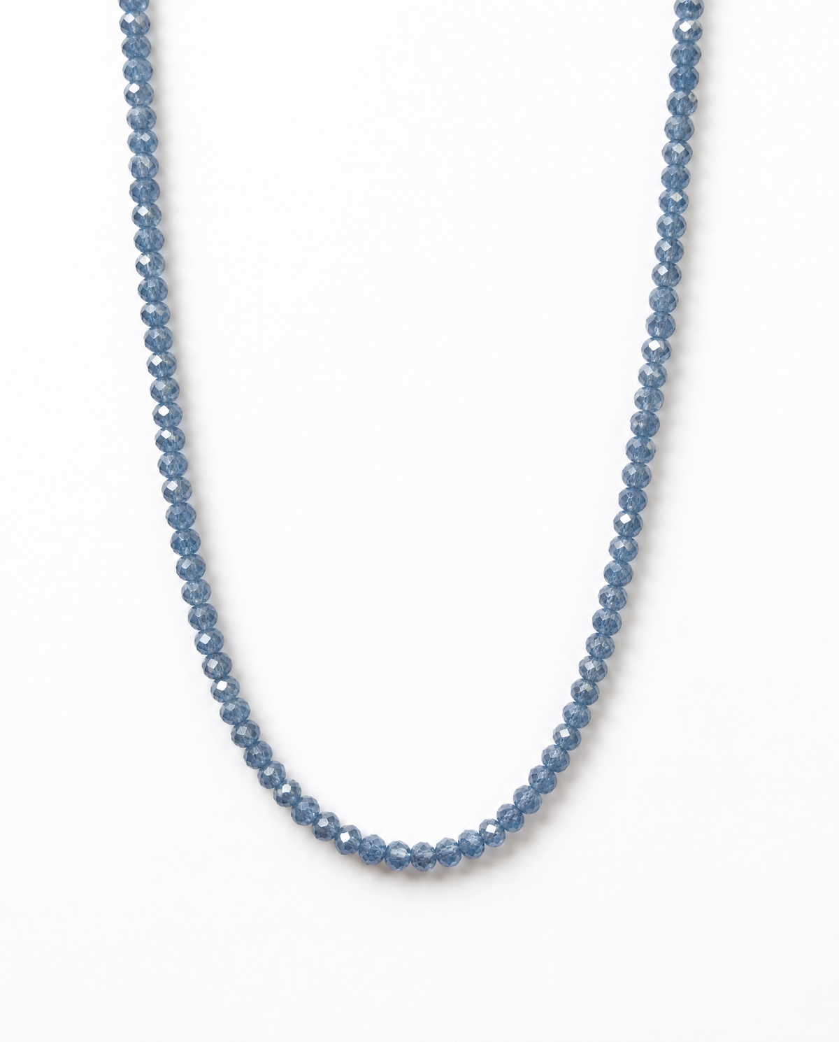 Aurelia Long Strand in French Blue with 3mm faceted zircon beads