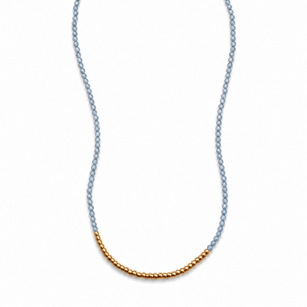 Aurelia Gilded Necklace in French Blue with gold-filled bead detail