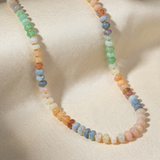 Rainbow Opal Beaded Necklace - Knotted