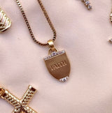 Gold Shield of Faith Necklace