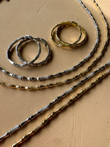 Bamboo Silver Pave Necklace