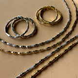 Bamboo Gold Pave Necklace