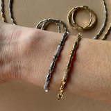 Bamboo Pave Silver Bracelet