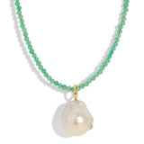 Treasured Emerald Pearl Necklace
