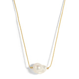 Rare Find Baroque Pearl Necklace - Gold