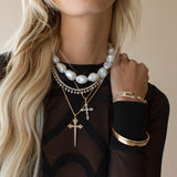 Queen's Cross Necklace - Silver