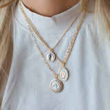 Black Pearl Holy Mother Mary Necklace