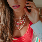 Bali Beaded Necklace - Pink Opal