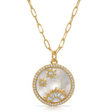 Sunset Voyage Stone Inlay Necklace - Pearl