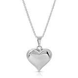 Silver Puffy Heart Necklace