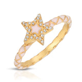 Black Friday Exclusive -Pink enamel and diamond rings