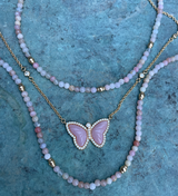 Bali Beaded Necklace - Pink Opal