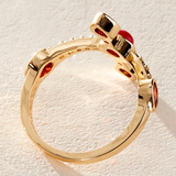 Camille Cross Ring - Garnet