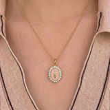 Mini Lady Lourdes Necklace - Baby Pink